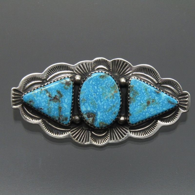 美品 Navajo RB ナバホ族 ペンダント ターコイズ スタンプワーク ピン