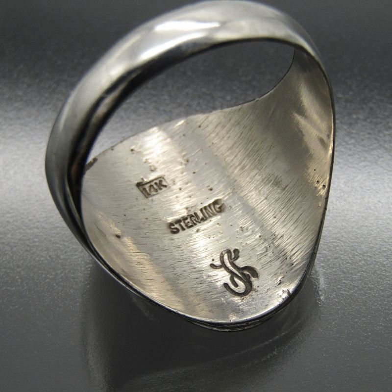 Calvin Peterson ナバホ族 リング 14K オーバーレイ ココペリ カルビン