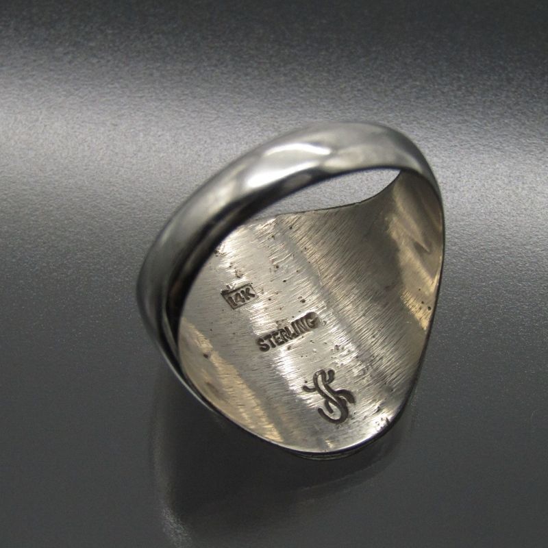 Calvin Peterson ナバホ族 リング 14K オーバーレイ ココペリ カルビン