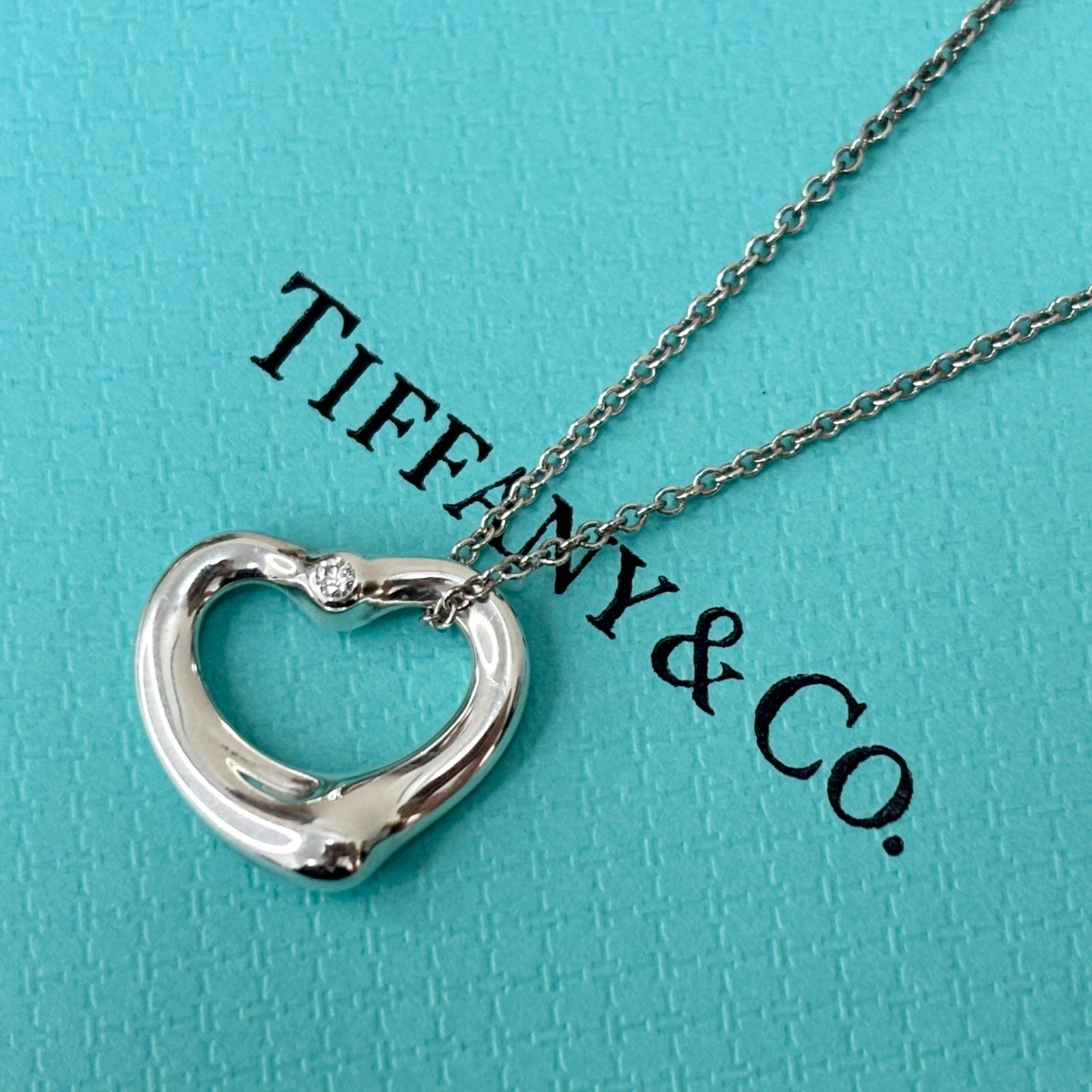 TIFFANY ティファニー ネックレス オープンハート ダイヤモンド 両面 
