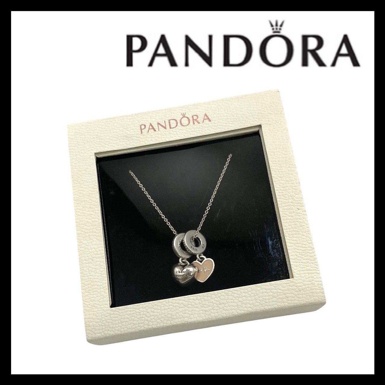 O【PANDORA】ハート チャーム ネックレス SV925 SILVER/シルバー 総 