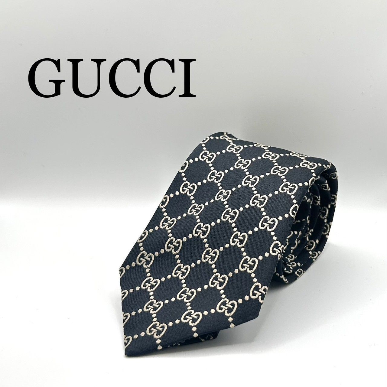 『GUCCI』グッチ GGパターン シルクジャガード ネクタイ