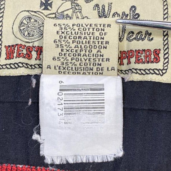 中古】WESTCOAST CHOPPERS 刺繍S/Sワークシャツ ブラック×レッド