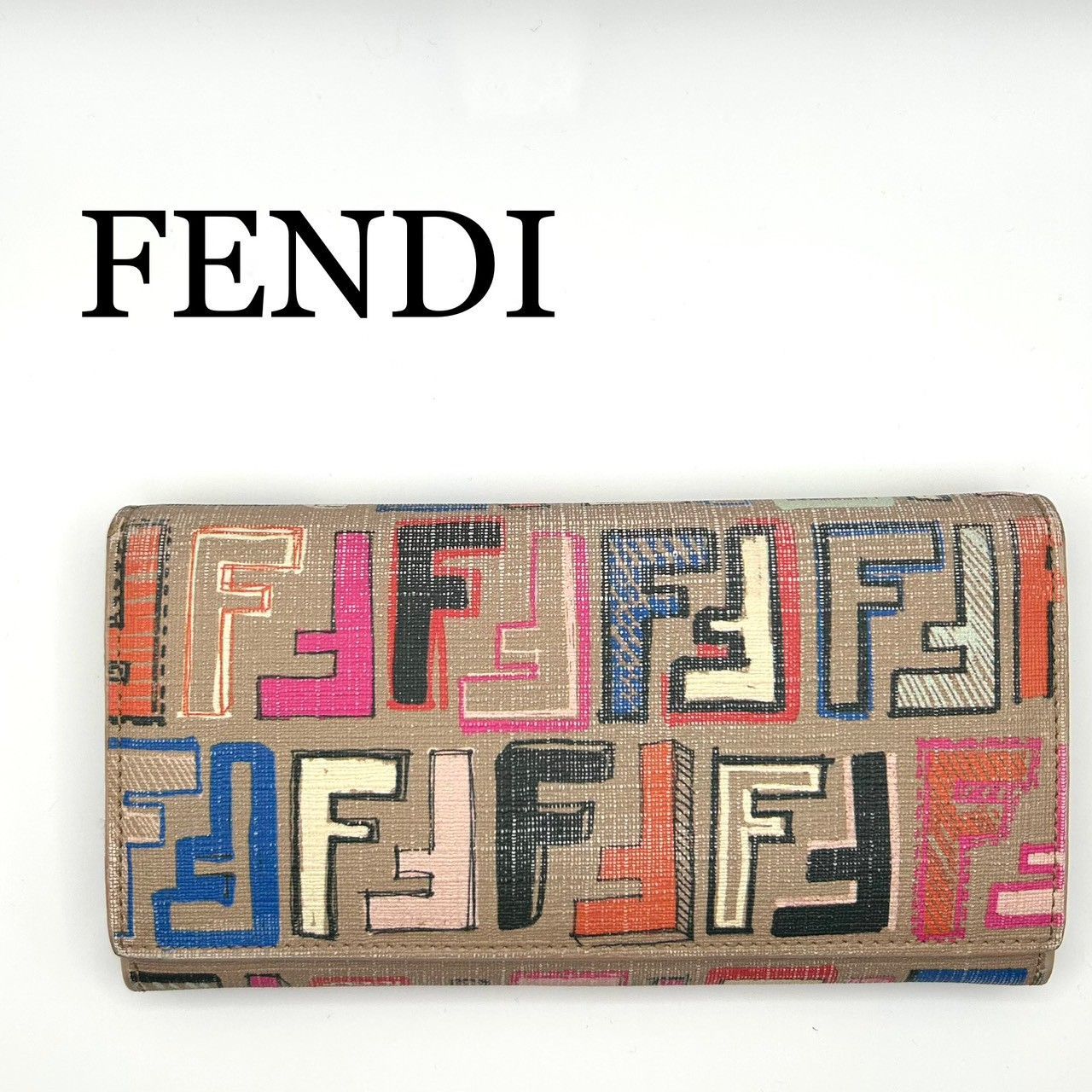 FENDI』フェンディ マルチカラー ズッカ柄 FFロゴ 長財布 - メルカリ