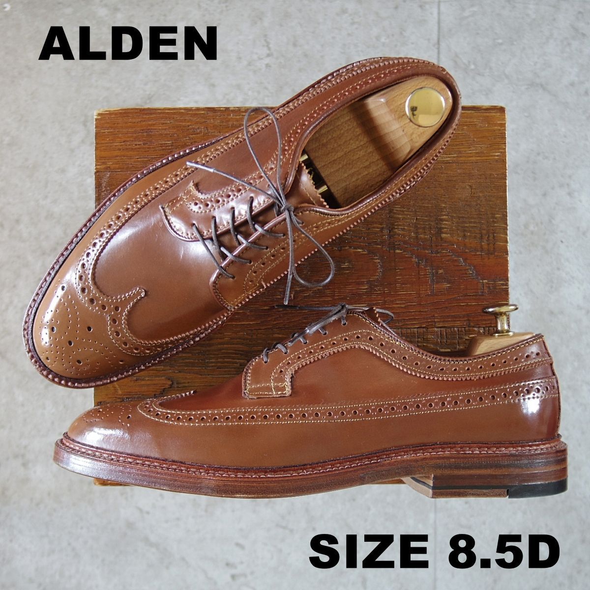 未使用★オールデン 8.5D【貴重★ウイスキーコードバン/茶/97891】バリーラスト/ロングウイング/メンズ/ALDEN★p135