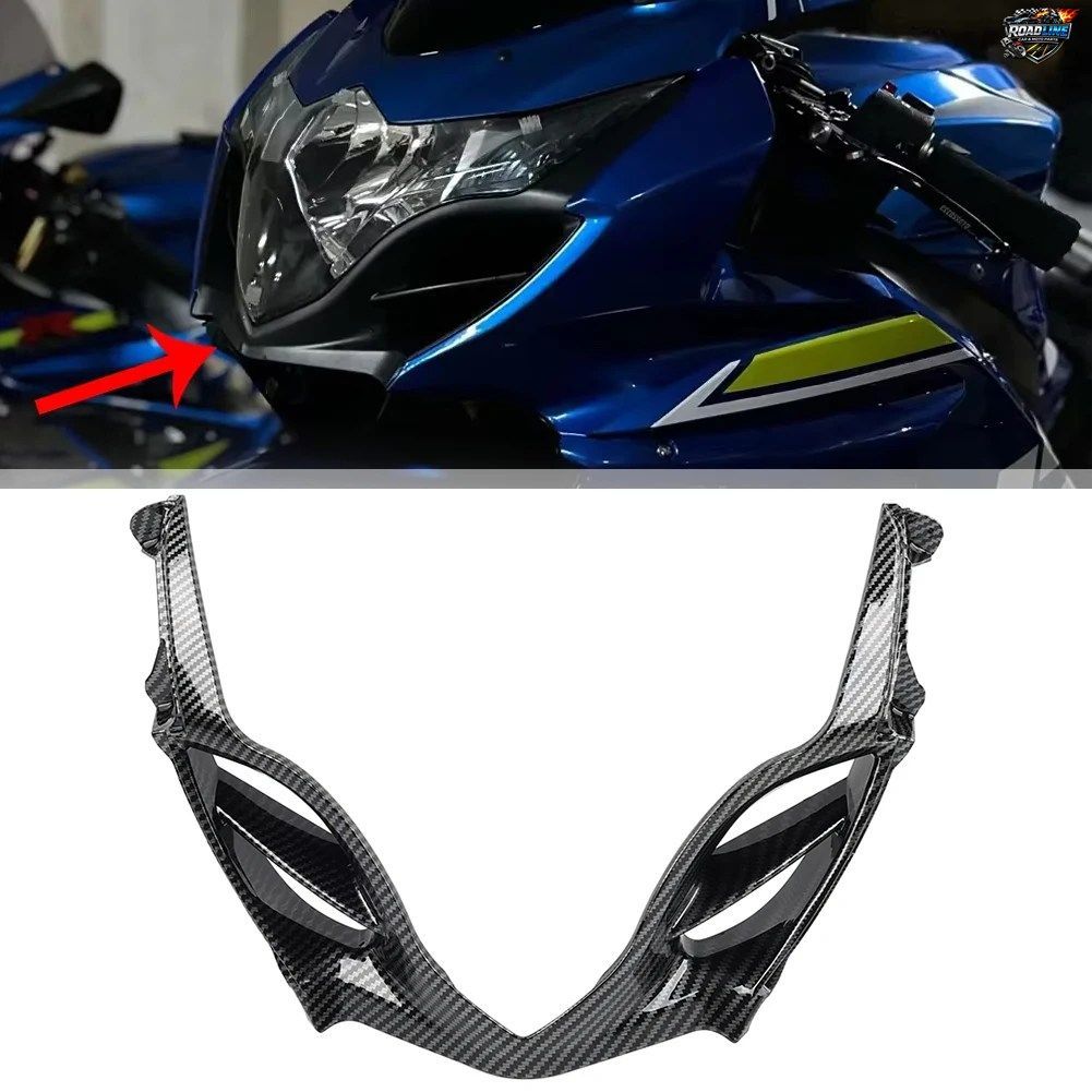 スズキ GSX-R1000 2009-2016 K9 用 バイク用アッパーフロントフェアリングカウルノーズ ABS カーボンファイバー ブラックパターン
