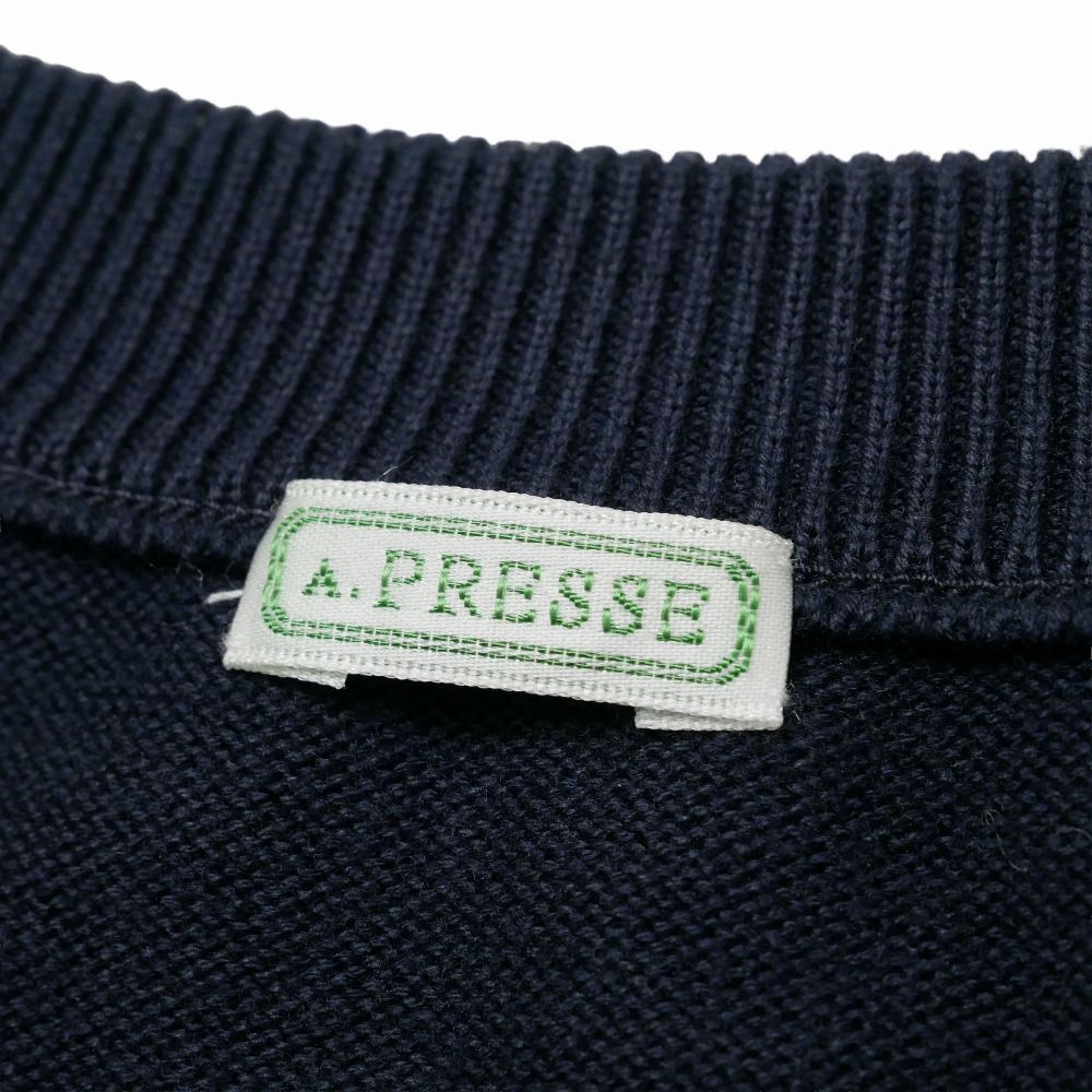 A.PRESSE アプレッセ Cotton Knit L/S T-Shirt ニット サイズ2 クルー