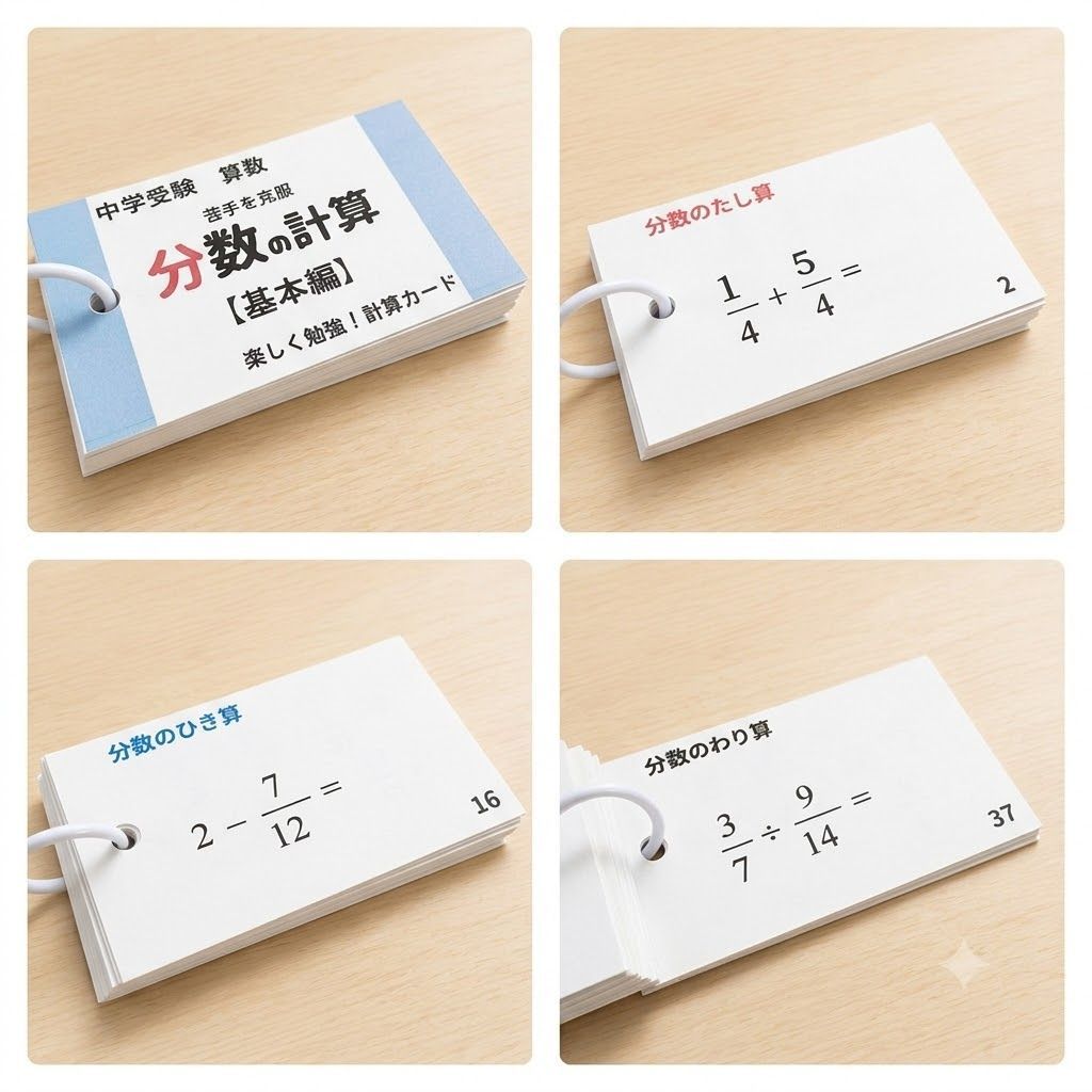 ❗️18日まで10%割　中学受験算数の基本セット 計算、一問一答カード 算数教材 中学受験算数の基本セット 計算、一問一答カード スキマ時間 学習教材