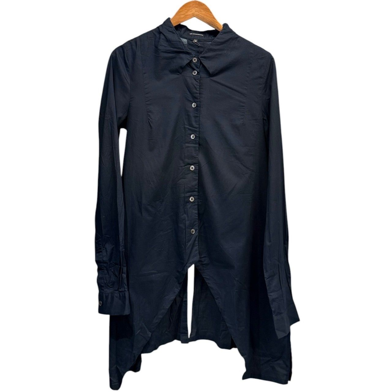 アンドゥムルメステール シアーシャツジャケット 黒 サイズ36*CD154 ANN DEMEULEMEESTER アンドゥムルメステール 08SS バックオープン