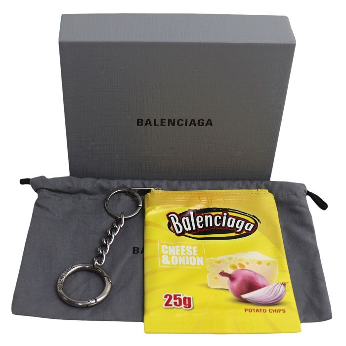 BALENCIAGA バレンシアガ キーリング Chips チャーム ポーチ イエロー
