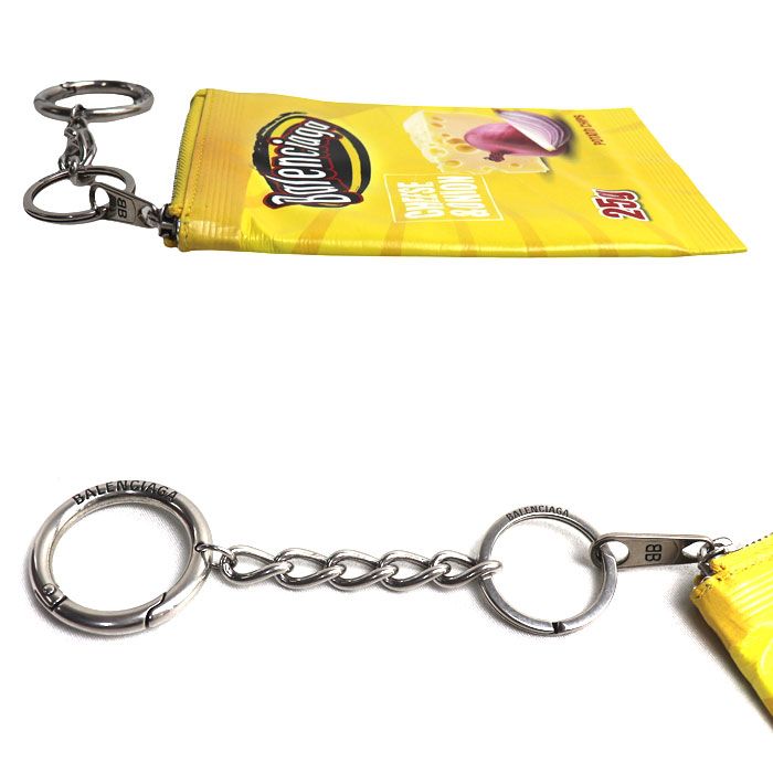 BALENCIAGA バレンシアガ キーリング Chips チャーム ポーチ イエロー