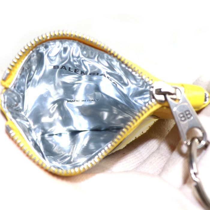BALENCIAGA バレンシアガ キーリング Chips チャーム ポーチ イエロー