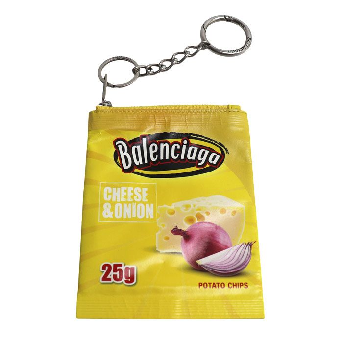 BALENCIAGA バレンシアガ キーリング Chips チャーム ポーチ イエロー