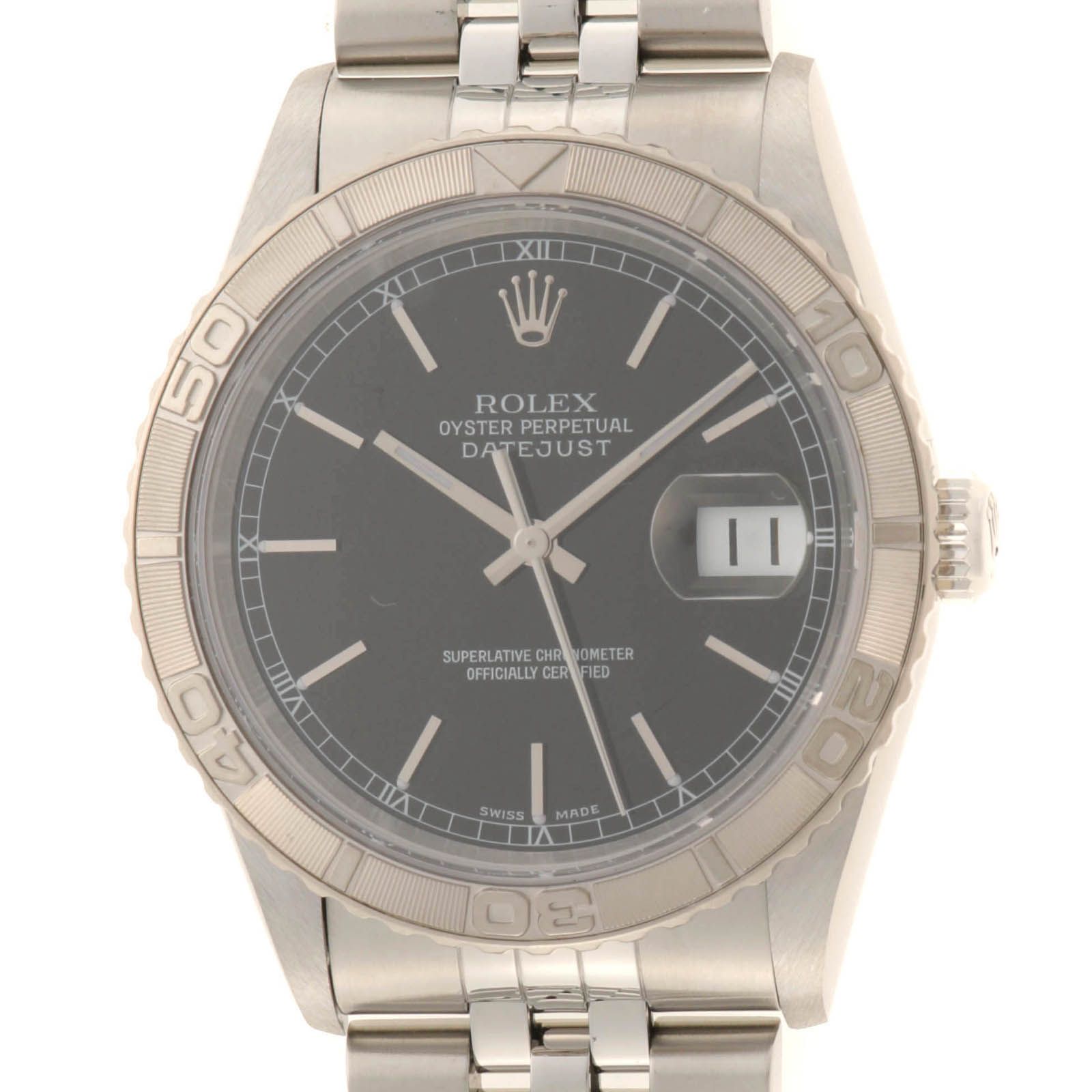 ROLEX ロレックス 腕時計 サンダーバード ジュビリーブレス 16264 ブラック文字盤 ステンレススチール/ホワイトゴールド 自動巻き メンズ【中古】