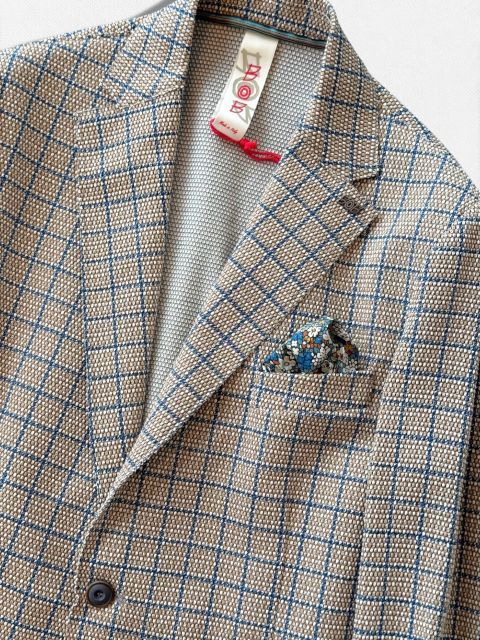 種類19:52/ベージュ×オレンジ 【定価59,400円(税込)】BOB ITALY ボブイタリア カーディガンのように羽織って都会的なリラックス感!大人カジュアルを格上げするチェック柄テーラードストレッチジャケット 074743136 ベージュ×ネイビー 種類19:52/ベージュ×オレンジ 【定価59,400円(税込)】BOB ITALY ボブイタリア カーディガンのように羽織って都会的なリラックス感!大人カジュアルを格上げするチェック柄テーラードストレッチジャケット 074743136 ベージュ×ネイビー