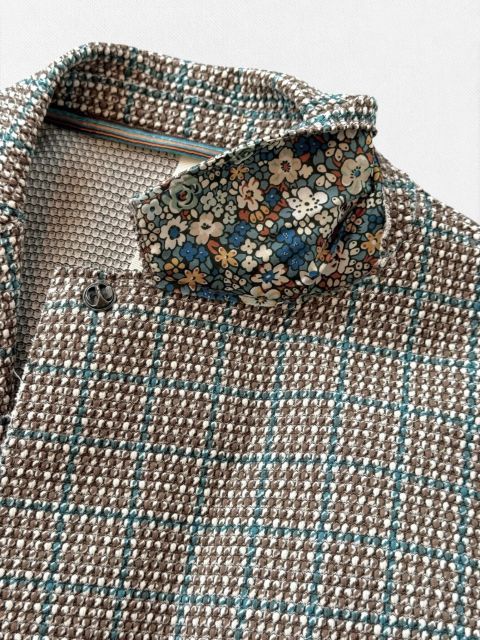 種類19:52/ベージュ×オレンジ 【定価59,400円(税込)】BOB ITALY ボブイタリア カーディガンのように羽織って都会的なリラックス感!大人カジュアルを格上げするチェック柄テーラードストレッチジャケット 074743136 ベージュ×ネイビー 種類19:52/ベージュ×オレンジ 【定価59,400円(税込)】BOB ITALY ボブイタリア カーディガンのように羽織って都会的なリラックス感!大人カジュアルを格上げするチェック柄テーラードストレッチジャケット 074743136 ベージュ×ネイビー