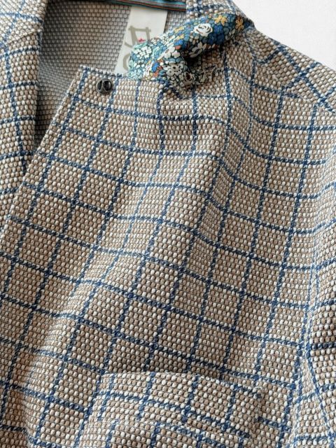 種類19:52/ベージュ×オレンジ 【定価59,400円(税込)】BOB ITALY ボブイタリア カーディガンのように羽織って都会的なリラックス感!大人カジュアルを格上げするチェック柄テーラードストレッチジャケット 074743136 ベージュ×ネイビー 種類19:52/ベージュ×オレンジ 【定価59,400円(税込)】BOB ITALY ボブイタリア カーディガンのように羽織って都会的なリラックス感!大人カジュアルを格上げするチェック柄テーラードストレッチジャケット 074743136 ベージュ×ネイビー
