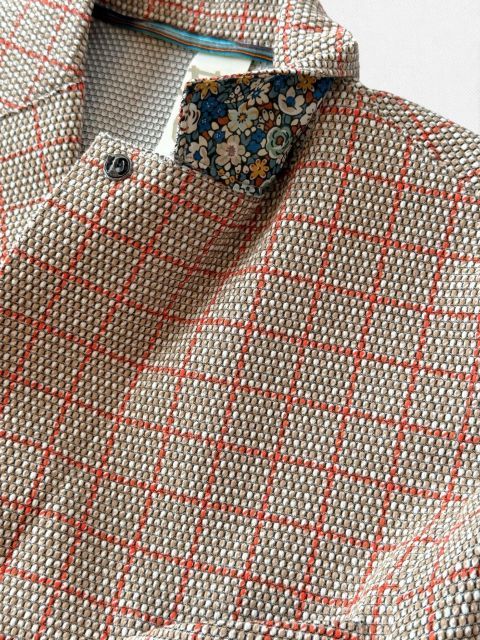 種類19:52/ベージュ×オレンジ 【定価59,400円(税込)】BOB ITALY ボブイタリア カーディガンのように羽織って都会的なリラックス感!大人カジュアルを格上げするチェック柄テーラードストレッチジャケット 074743136 ベージュ×ネイビー 種類19:52/ベージュ×オレンジ 【定価59,400円(税込)】BOB ITALY ボブイタリア カーディガンのように羽織って都会的なリラックス感!大人カジュアルを格上げするチェック柄テーラードストレッチジャケット 074743136 ベージュ×ネイビー