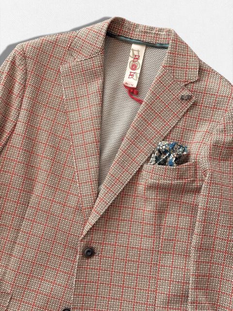 種類19:52/ベージュ×オレンジ 【定価59,400円(税込)】BOB ITALY ボブイタリア カーディガンのように羽織って都会的なリラックス感!大人カジュアルを格上げするチェック柄テーラードストレッチジャケット 074743136 ベージュ×ネイビー 種類19:52/ベージュ×オレンジ 【定価59,400円(税込)】BOB ITALY ボブイタリア カーディガンのように羽織って都会的なリラックス感!大人カジュアルを格上げするチェック柄テーラードストレッチジャケット 074743136 ベージュ×ネイビー