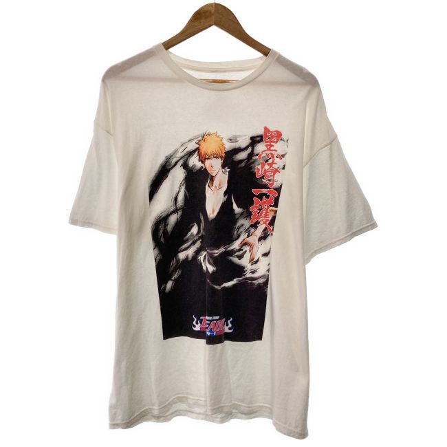 【中古】　BLEACH　Tシャツ　半袖　トップス　クルーネック　キャラクター　　黒崎一護　プリント　オーバーサイズ　古着　/7047