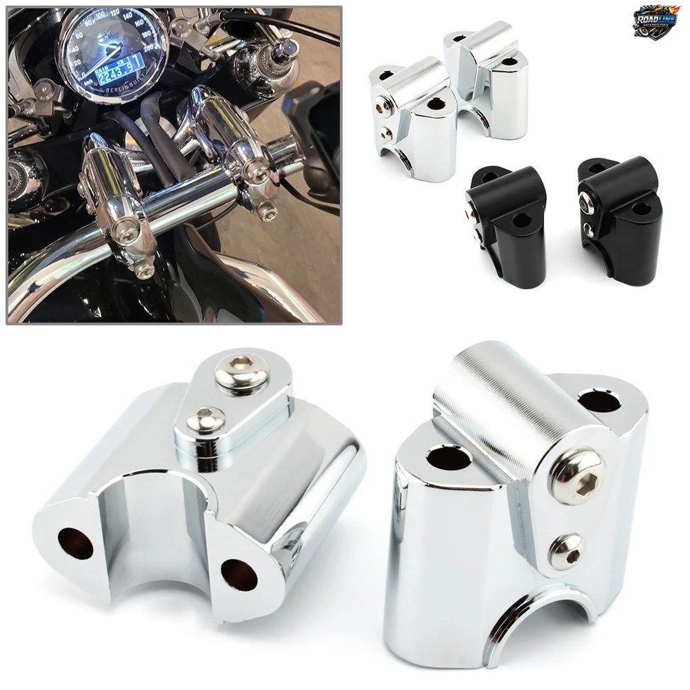 BMW R 18 クラシック用 アルミ製ハンドルバーライザー ハンドルバーリフトクランプアダプター 2個セット クローム/ブラック 8,910円