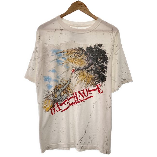【中古】　DEATH NOTE　Tシャツ　半袖　トップス　クルーネック　キャラクター　夜神月　リューク　プリント　古着　/7047