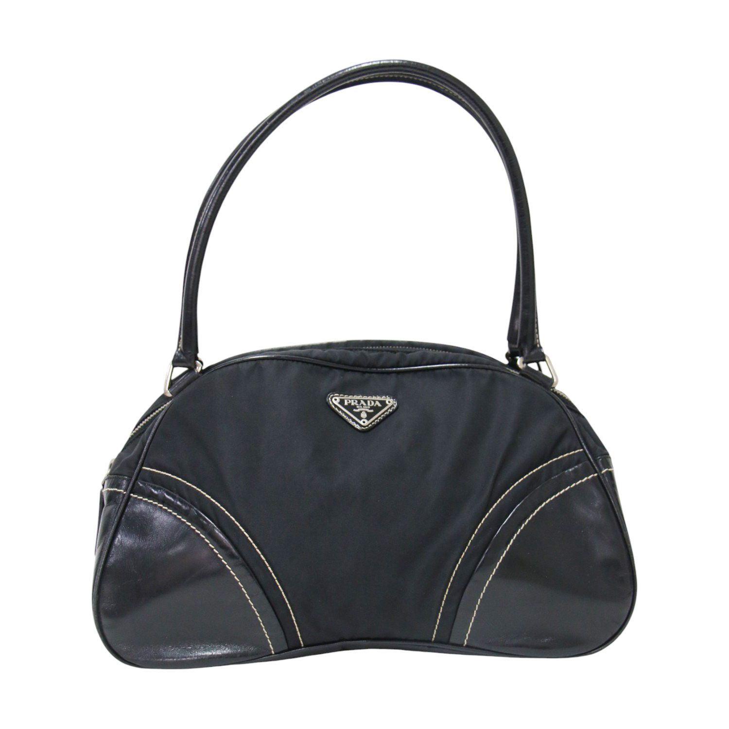 ヴィンテージ】PRADA プラダ バッグ ブラック 黒 ナイロン レザー ミニ