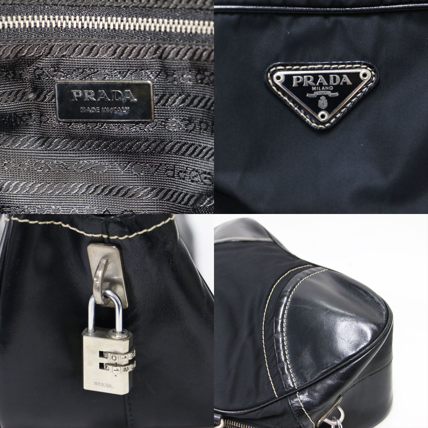 ヴィンテージ】PRADA プラダ バッグ ブラック 黒 ナイロン レザー ミニ