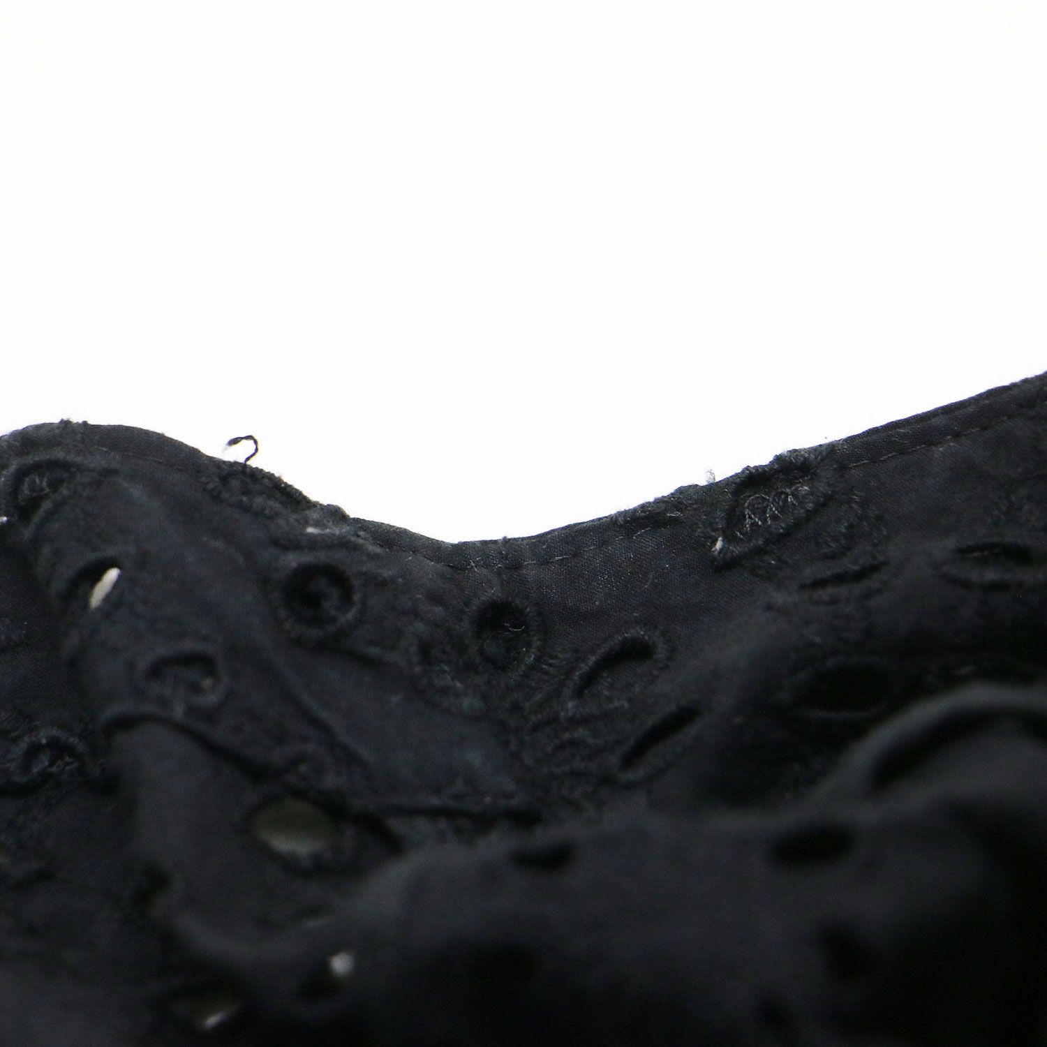 Ballsey ボールジー ジャケット ブラック 黒 サイズ:36(9号) コットン カットワークレース ノーカラー ジャケット 長袖 Vネック 刺繍 ベルト付き 日本製 アウター ブルゾン 上着 羽織り【レディース】【中古】