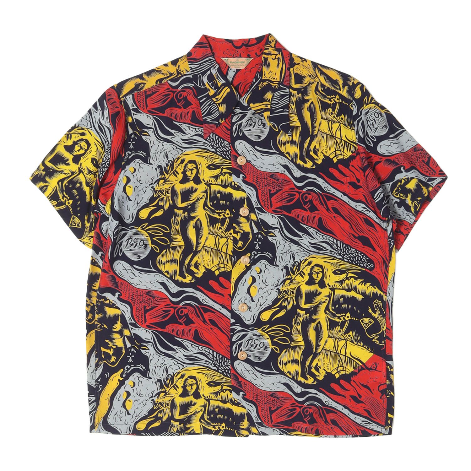 ステューシー STUSSY 90's USA製 レーヨン オープンカラー 和柄 半袖
