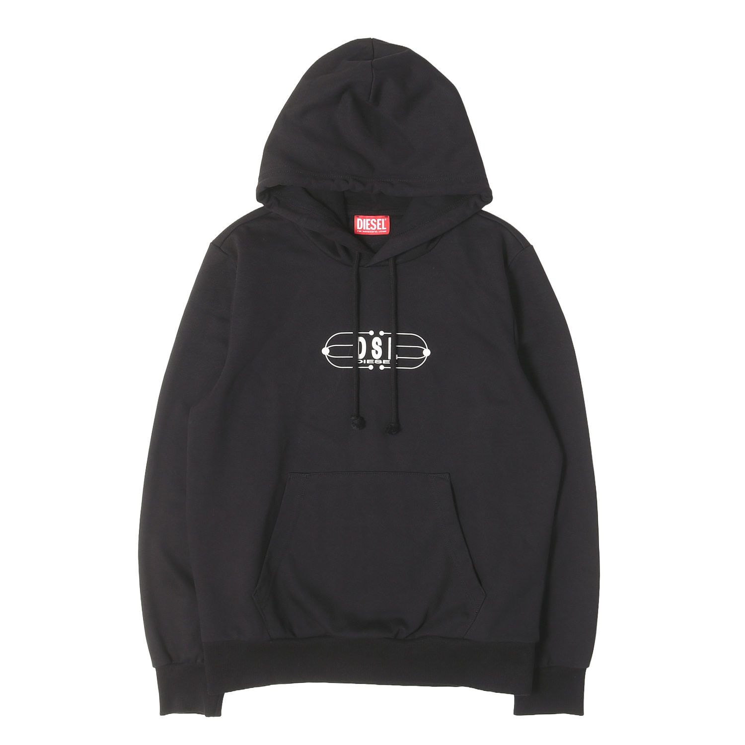 【美品】DIESEL ディーゼル パーカー ブラック 黒 サイズ:S 23AW ロゴ スウェット パーカー S-GINN-HOOD-K35 トップス フーディー プルオーバー【メンズ】【中古】