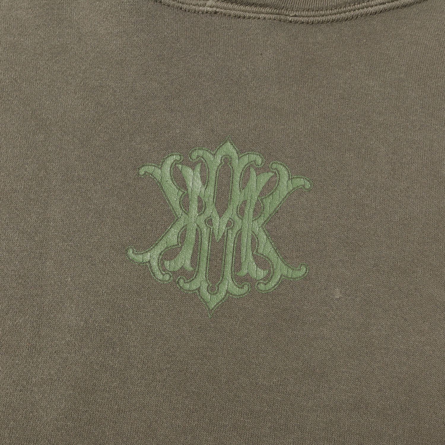 【美品】MIHARA YASUHIRO ミハラヤスヒロ パーカー カーキ M 23SS ヴィンテージ加工 スウェット パーカー KKM Printed Shirring Hoodie MYne 日本製 トップス フーディー プルオーバー【メンズ】【中古】