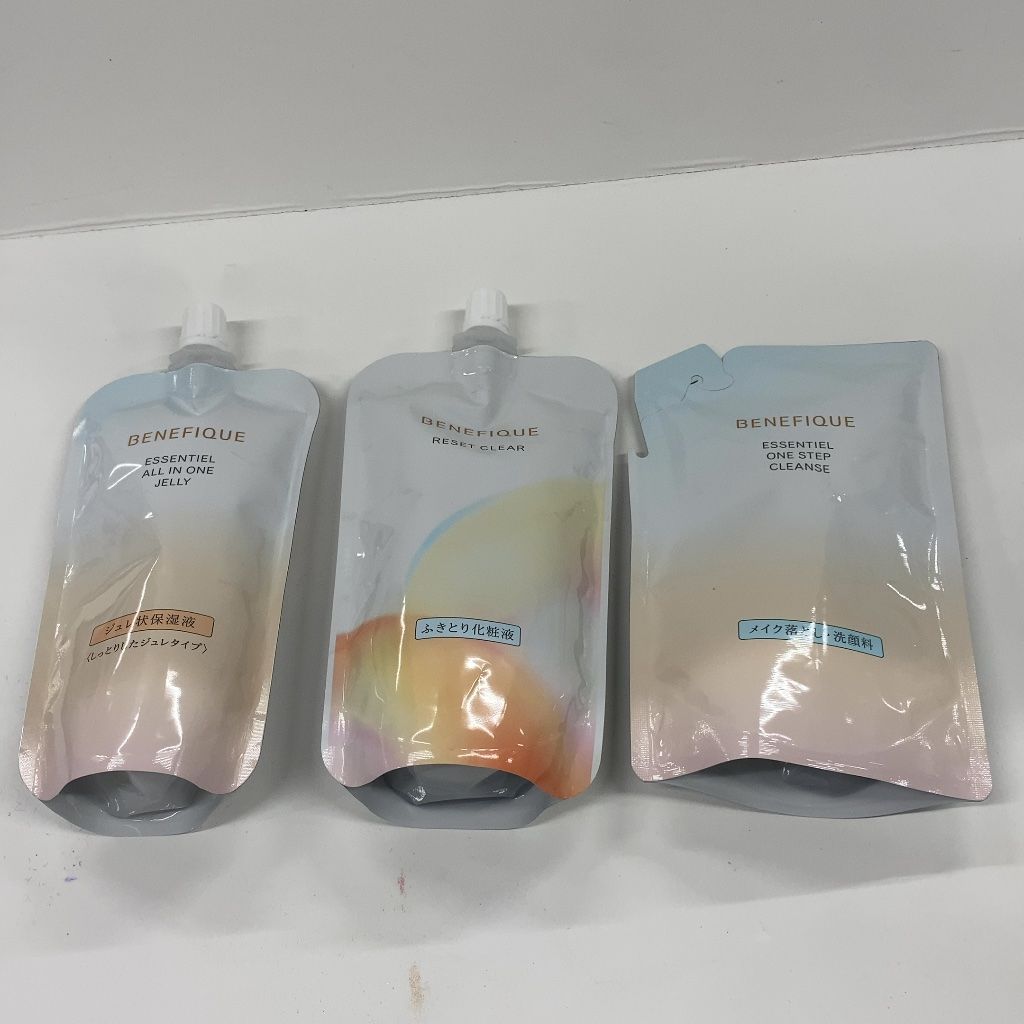 Z1176 BENEFIQUE ベネフィーク エッセンシャル オールインワン ジュレ レフィル 150mL／リセットクリア N レフィル 180mL／ワンステップクレンズ レフィル 140mL 計3点セット 7,020円