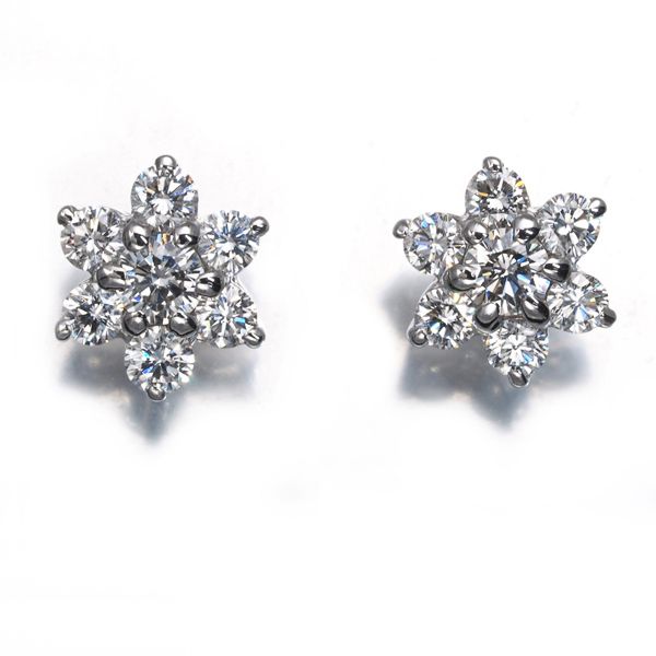 ミキモト ピアス ダイヤ ダイヤモンド 0.30ct/0.30ct フラワー K18WG #198028