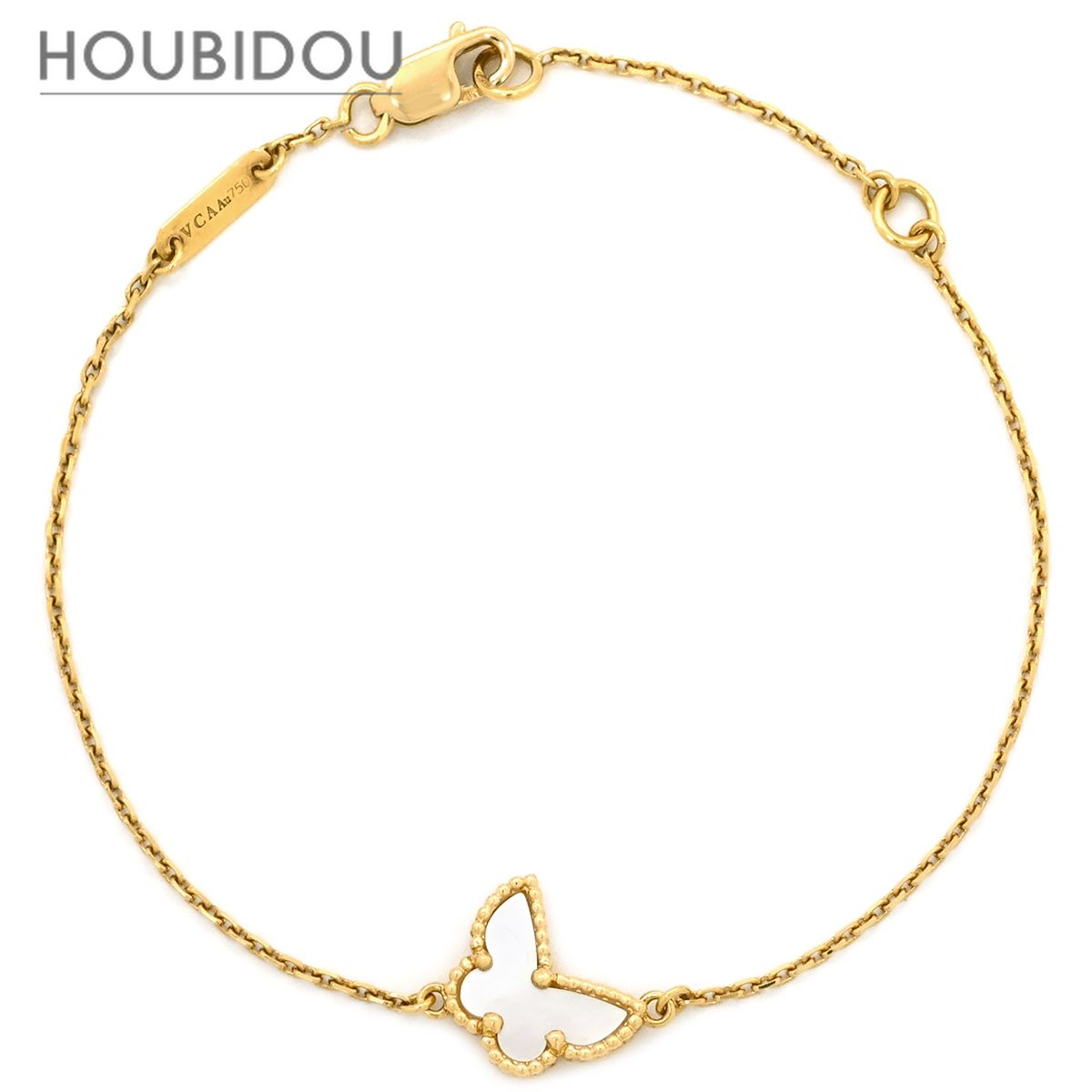 ヴァンクリーフアーペル Van Cleef & Arpels ブレスレット スウィート パピヨン ホワイト×イエローゴールド VCA 白 Au750 18K VCARF69000【中古】