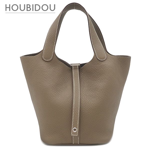 エルメス HERMES ハンドバッグ ピコタンロック 18 PM トリヨンクレマンス エトゥープ シルバー金具 グレージュ Y【中古】