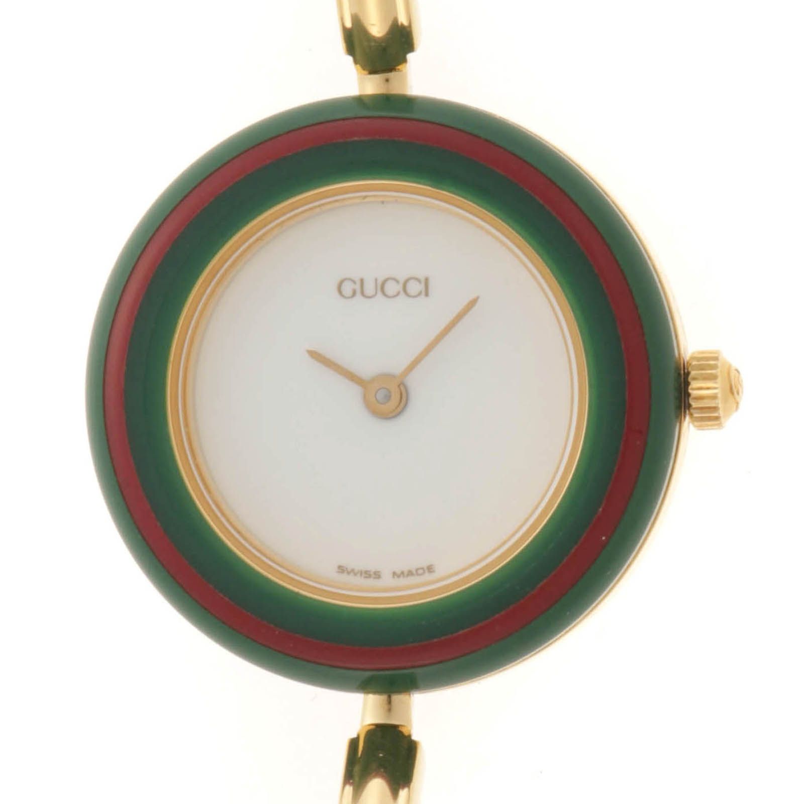 GUCCI グッチ チェンジベゼル 11/12.2 腕時計 GP ホワイト クオーツ