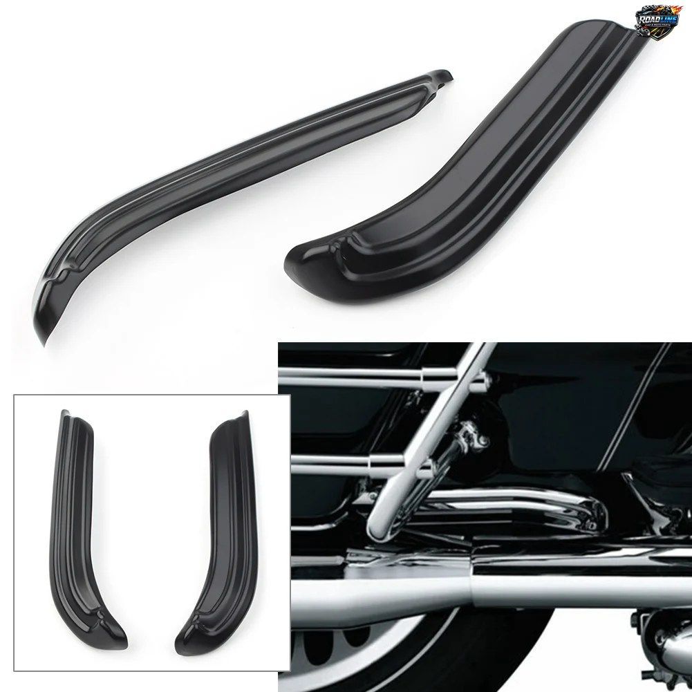 ハーレーツーリングドレッサー2009-2020用 ABS製モーターサイクルルーバースイングアームカバー アクセントトリム装飾 2個セット ブラック