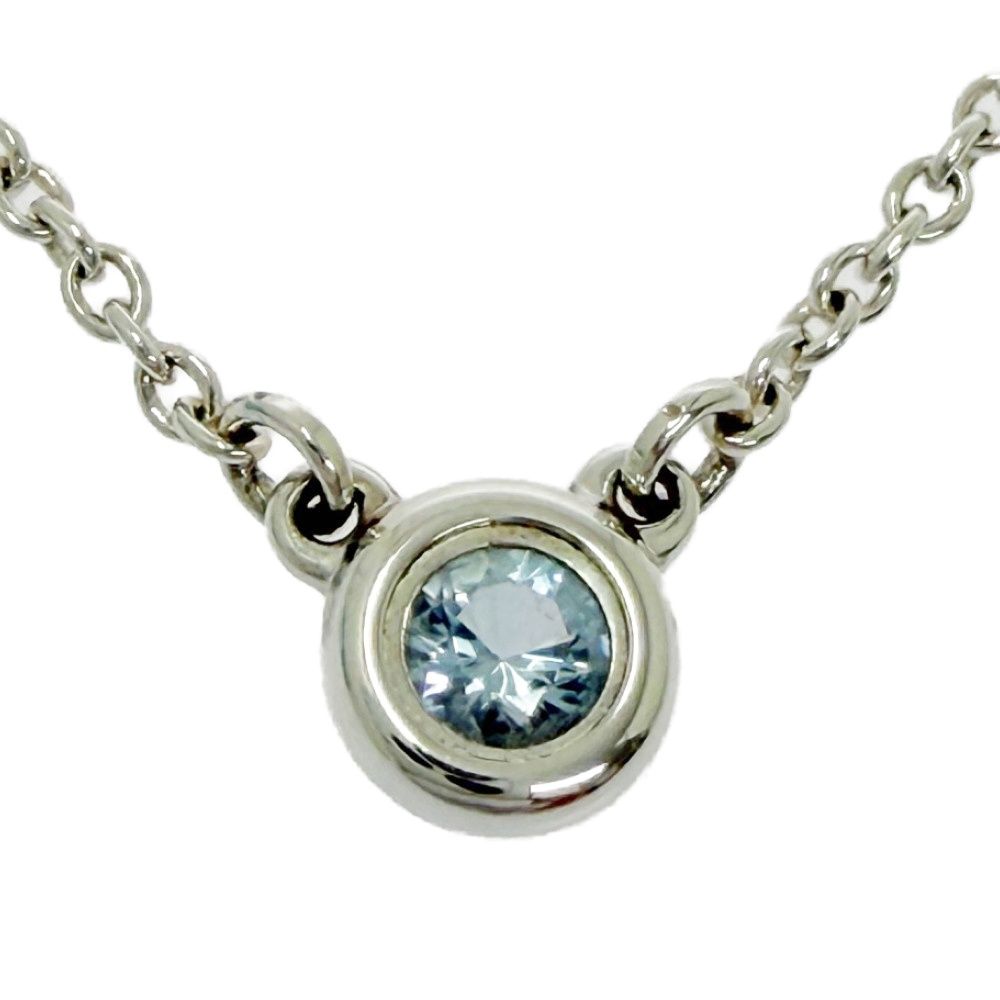 【中古】【箱付き】 TIFFANY&Co. ティファニー シルバー アクアマリン バイザヤード ネックレス 1.7g 925刻印 555606 ネックレス 20,860円