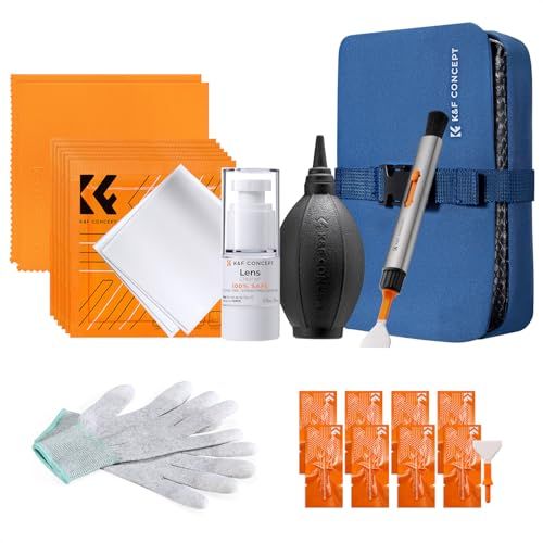 K&F CONCEPT カメラクリーニングキット 23-in-1セット カメラクリーニング用品 15mlクリーナー＋レンズペン＋ブロワー＋クロス＋フルサイズセンサースワブ+手袋+収納ポーチ メンテナンス用品 お手入れ 掃除用品t