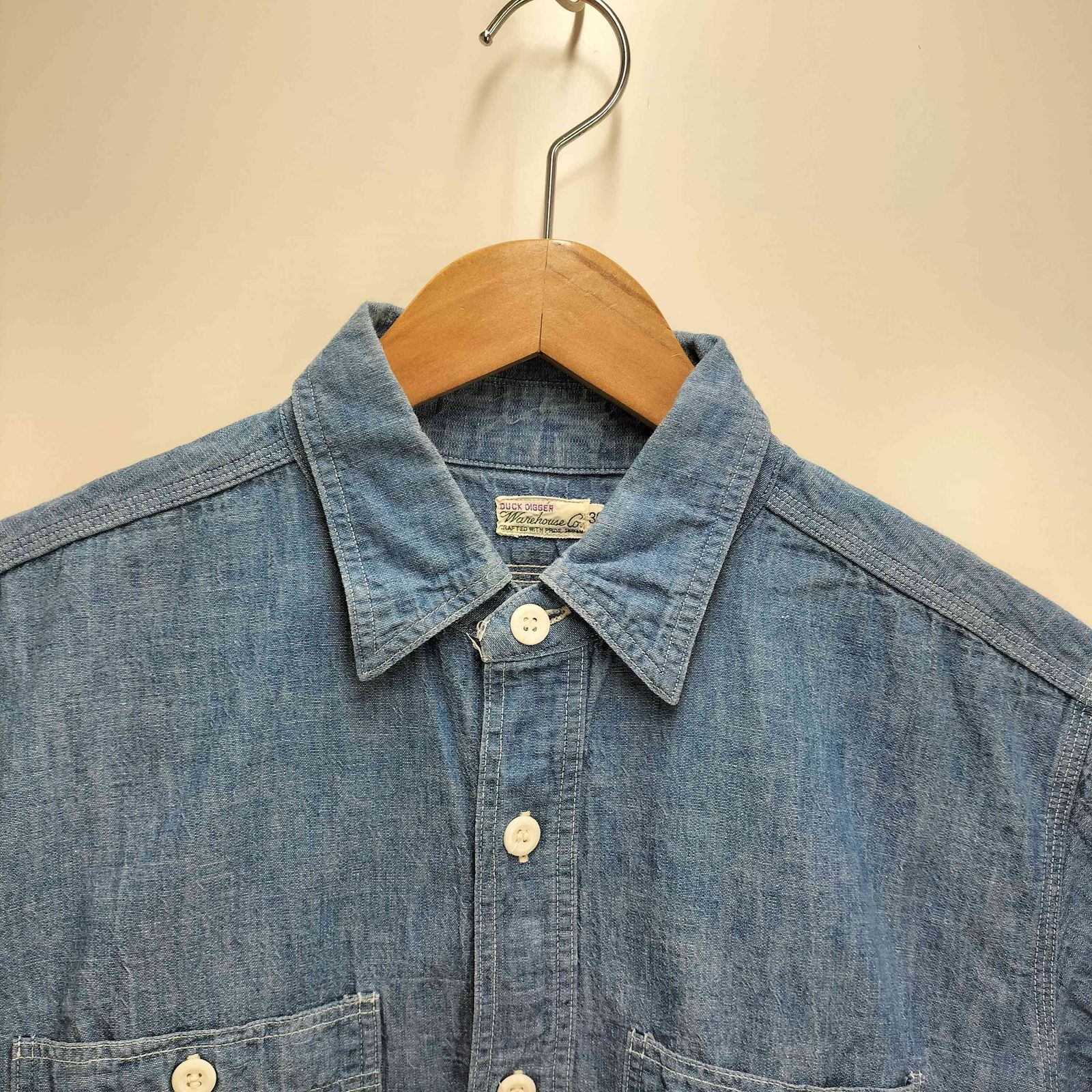 ウエアハウス WAREHOUSE Duck Digger シャンブレー デニム S/S シャツ