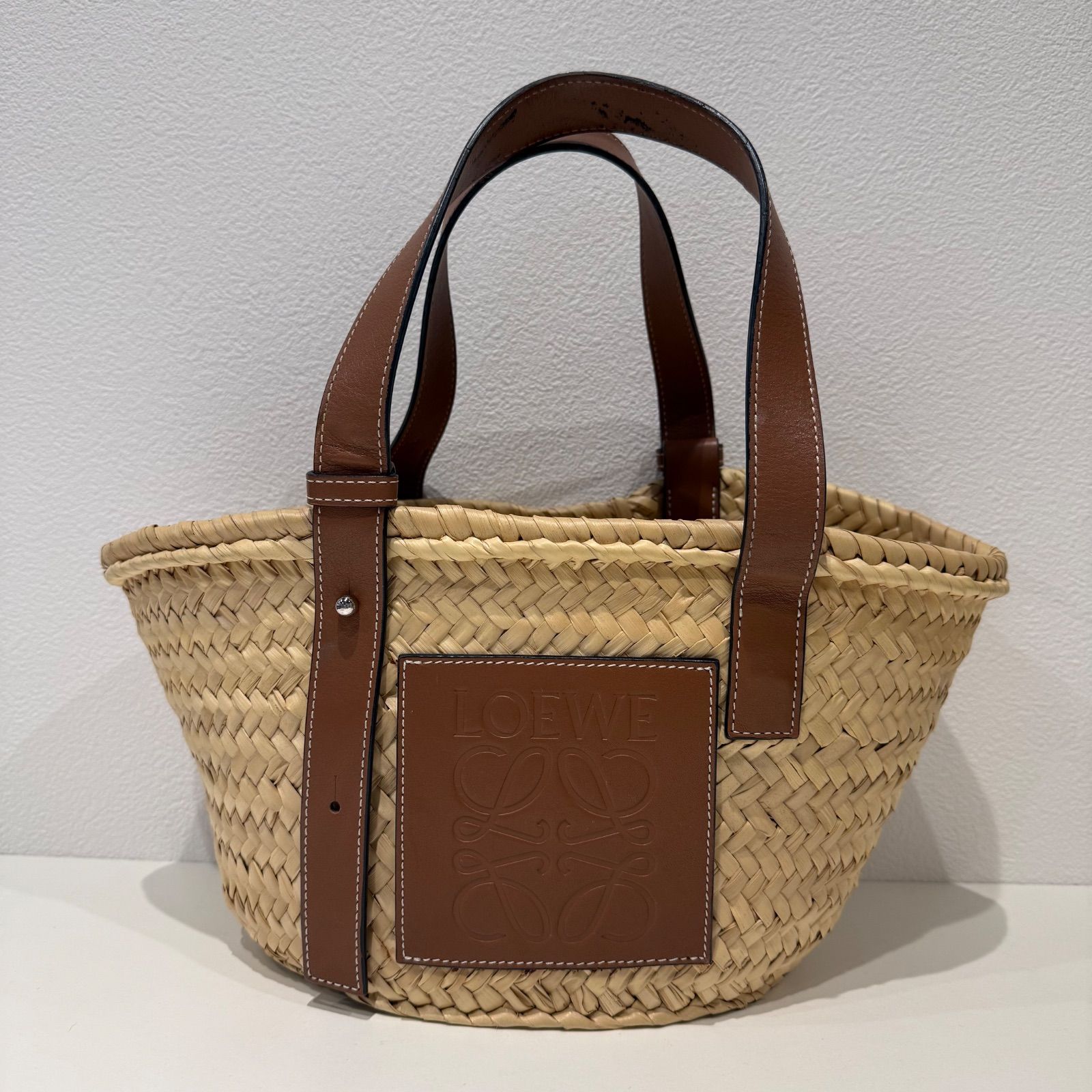 LOEWE アナグラム スモール ストローバッグ バスケットバッグ 籠バッグ ハンドバッグ ラフィア レザー レディース 327.02.S92 261847 袋