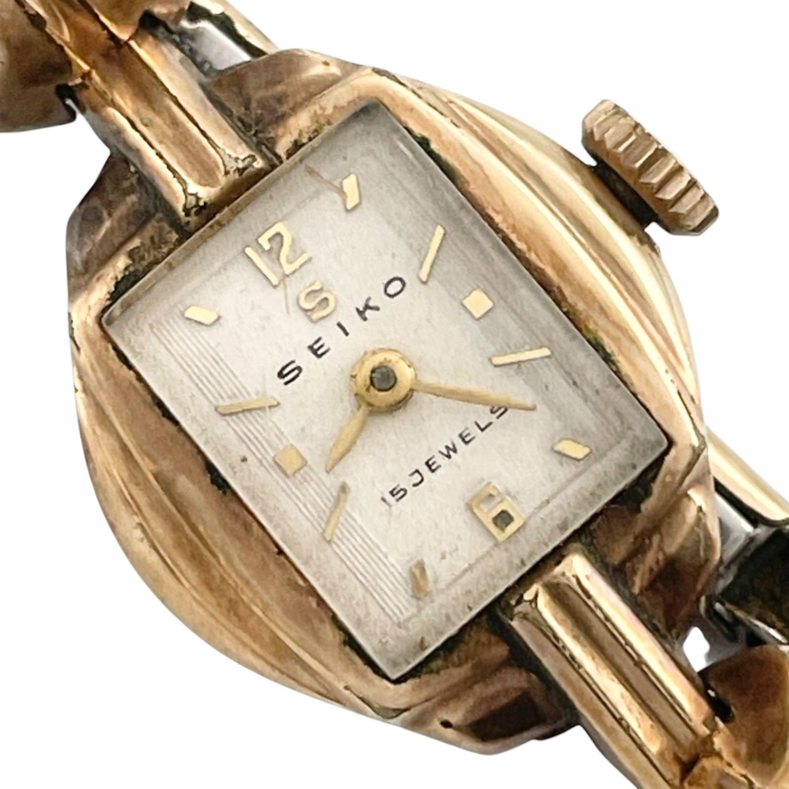 稼働 SEIKO セイコー 腕時計 手巻き 5151 レディース 14K金張り 