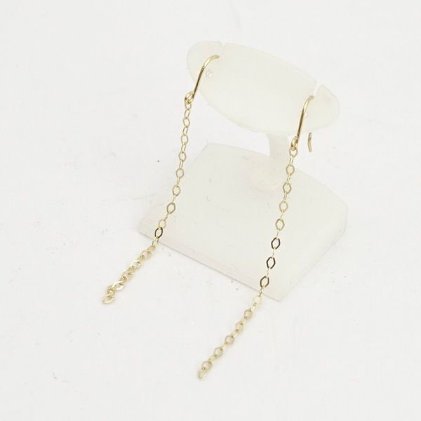 ◆K10 ピアス フック チェーン シンプル 【イヤリング/ピアス/アクセサリー】 ブランド【中古】