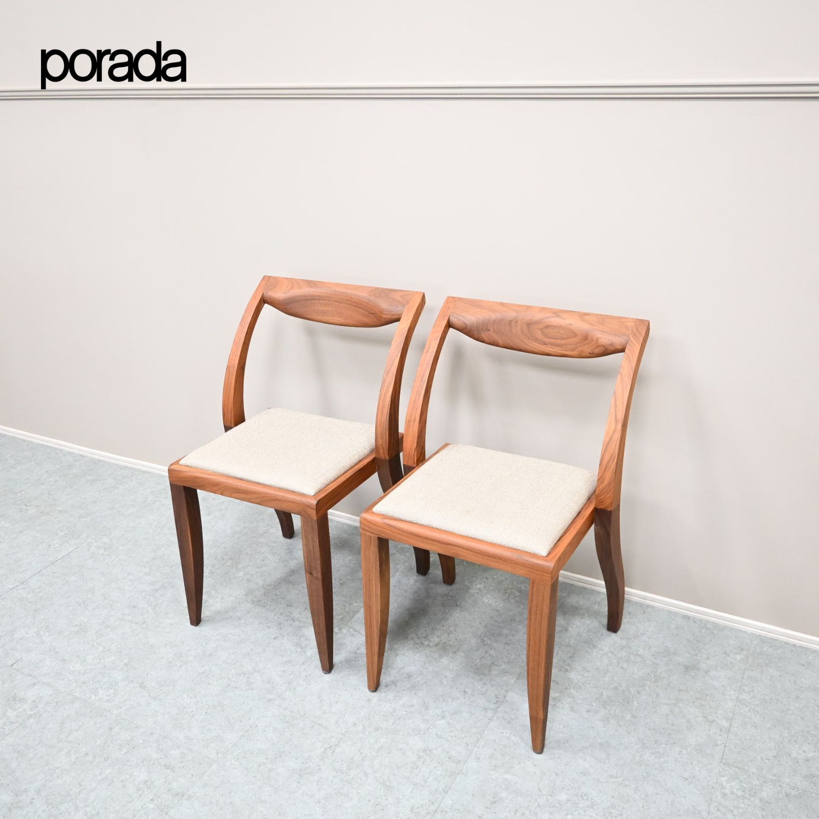 ☆展示美品☆porada ポラダ ダイニングチェア 2脚セット ARLEKIN CHAIR