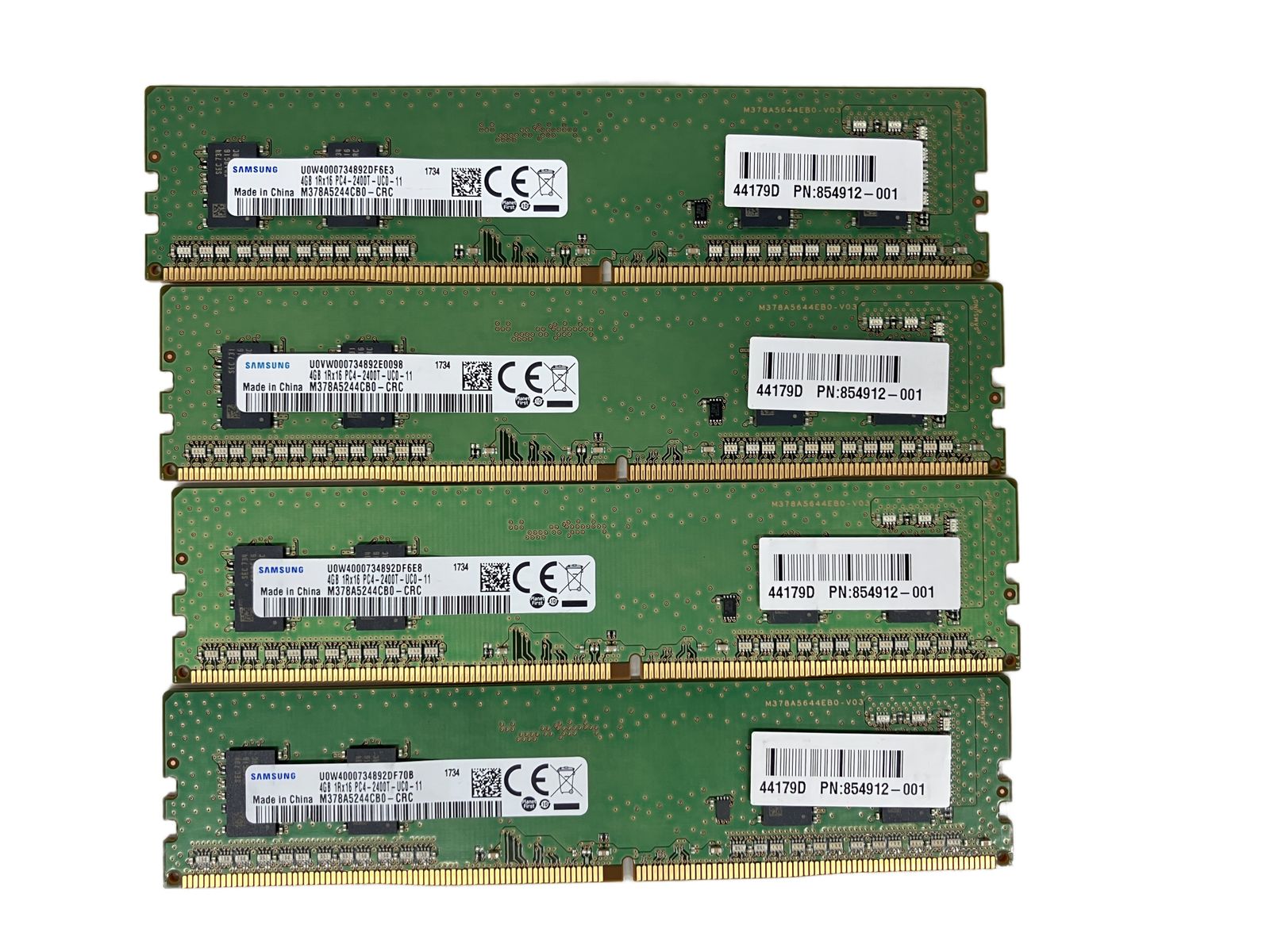 SAMSUNG M378A5244CB0 CRC 4GB PC4-2400T-UC0-11 メモリ 4点セット PC周辺機器 ジャンク K11463161