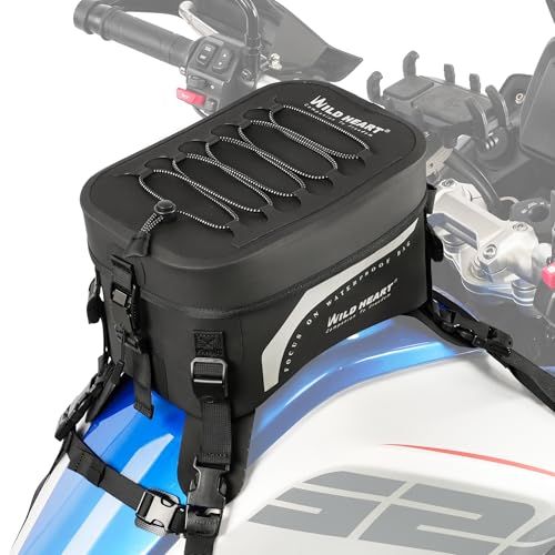 WILD HAERT 全防水バイクケースバッグ汎用バイクケース大容量8 L (エラスティックロープ 黒)as