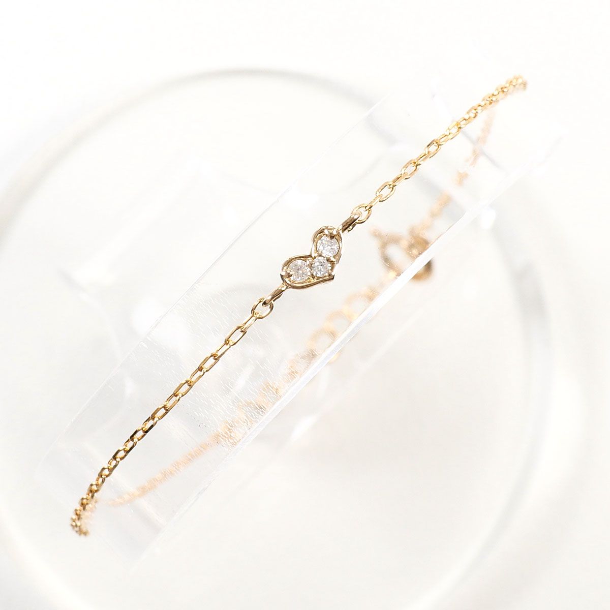 K18PG ブレスレット ダイヤモンド 0.04ct 総重量約0.8g 約17cm