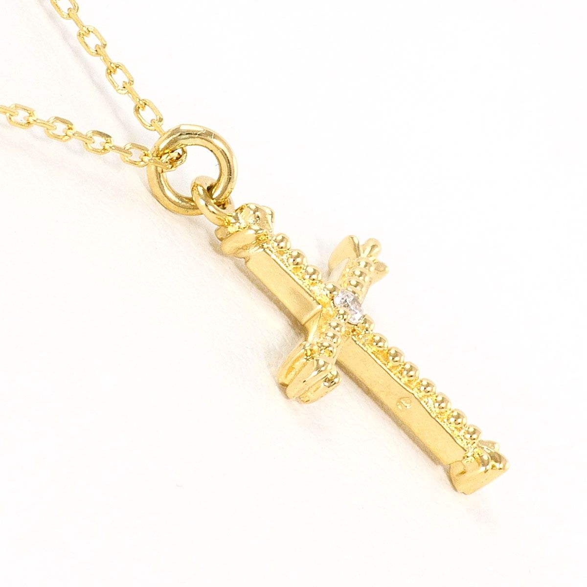 K10YG ネックレス イエローダイヤ 0.10 総重量約0.4g 約 K18YG ネックレス ダイヤモンド 総重量約1.8g 約42cm - メルカリ