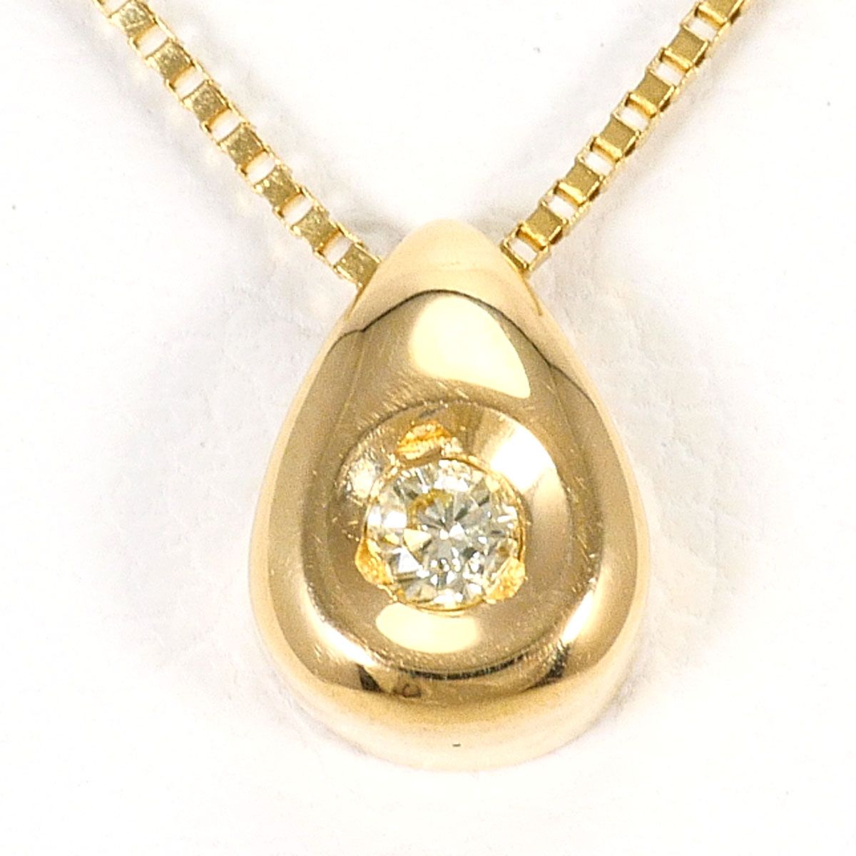 K18YG ネックレス ダイヤモンド 0.03ct 総重量約1.6g 約42cm